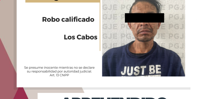 CUMPLIMENTA PGJE ORDEN DE APREHENSIÓN A IMPUTADO POR ROBO