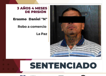 OBTIENE PGJE UNA CONDENA MÁS PARA CULPABLE DE ROBO EN LA PAZ ESTARÁ MÁS DE 3 AÑOS EN PRISIÓN 