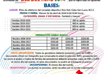 Instituto del Deporte (INDEM), invita a todas las niñas y niños en general a participar en la carrera pedestre
