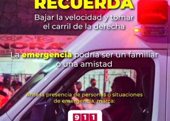 Policía Preventiva y Tránsito Municipal, hace un llamado a todas las personas conductoras para recordar la importancia de ceder el paso a los vehículos de emergencia