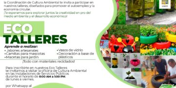 Eco talleres enfocados en el uso creativo de material reciclado.