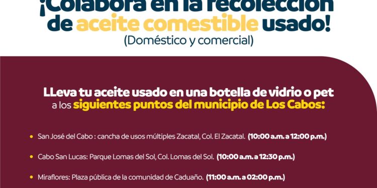 campaña de “Recolección de aceite vegetal comestible usado”