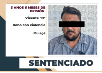 EN JUICIO ORAL PGJE OBTIENE SENTENCIA DE MÁS DE 3 AÑOS DE PRISIÓN PARA RESPONSABLE DE ROBO CON VIOLENCIA EN SANTA ROSALÍA
