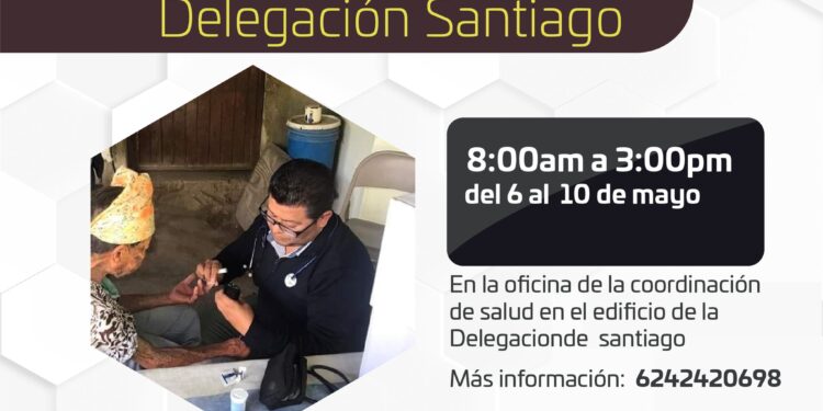 La Dirección Municipal de Salud en colaboración con personal del Sistema DIF, informa a la población de la delegación de Santiago que se están otorgando consultas gratuitas