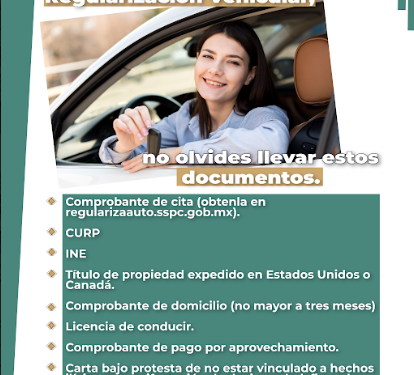 REPUVE INVITA A PROPIETARIOS DE AUTOS DE PROCEDENCIA EXTRANJERA A REALIZAR TRÁMITE DE REGULARIZACIÓN