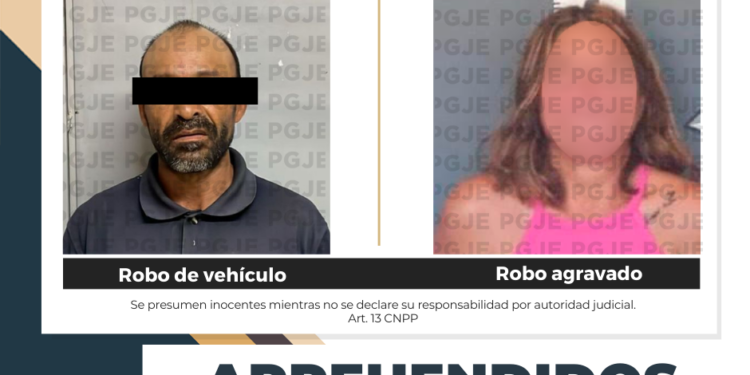 APREHENDE PGJE A DOS PERSONAS RELACIONADAS EN DELITOS 