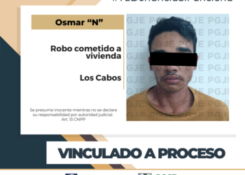 POR ROBO A CASA HABITACIÓN OSMAR N QUEDA VINCULADO A PROCESO EN CABO SAN LUCAS