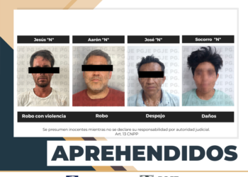 CUATRO DETENIDOS EN OPERATIVOS DE LA PGJE POR DELITOS DE DAÑOS, DESPOJO Y ROBO