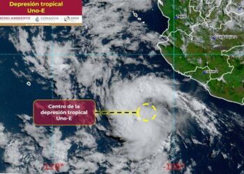 Protección Civil, informa sobre la formación de la depresión tropical Uno-E en el Océano Pacífico