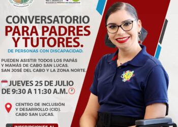invitación a mamás, papás y quienes cuentan con la tutoría de personas con discapacidad para que acudan al conversatorio que dará inicio el día jueves 25 de julio de 09:00 a 11:00 mañana,