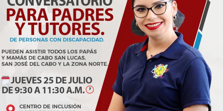 invitación a mamás, papás y quienes cuentan con la tutoría de personas con discapacidad para que acudan al conversatorio que dará inicio el día jueves 25 de julio de 09:00 a 11:00 mañana,