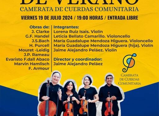 PRESENTARÁN CONCIERTO DE VERANO EN EL CENTRO CULTURAL LA PAZ