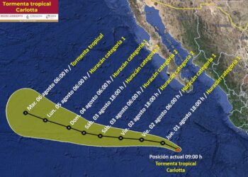 La tormenta tropical “Carlotta” ha comenzado a intensificarse gradualmente
