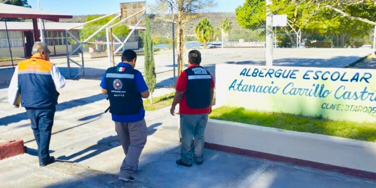 CONTINÚAN TRABAJOS DE SUPERVISIÓN EN REFUGIOS TEMPORALES DE BCS