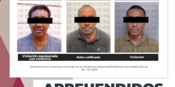 CUMPLIMENTA PGJE 3 ÓRDENES DE APREHENSIÓN 
