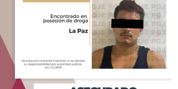 ASEGURA PGJE A UNA PERSONA CON 625 DOSIS DE DROGA EN LA PAZ  