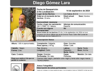 Se solicita el apoyo de la ciudadanía para localizar a Diego Gómez Lara