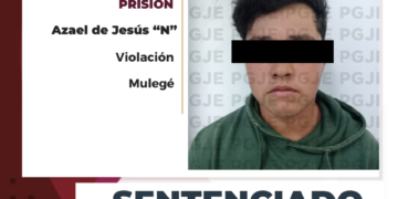 POR VIOLACIÓN OBTIENE PGJE MÁS DE 6 AÑOS DE PRISIÓN PARA SUJETO  