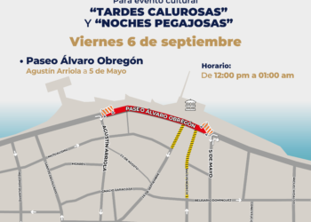 Cierre vial en el Paseo Álvaro Obregón a partir de las 12:00 horas 