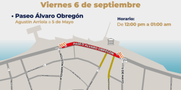 Cierre vial en el Paseo Álvaro Obregón a partir de las 12:00 horas 