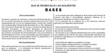 Lanzan convocatoria para el Registro de Artesanos Regionales en el municipio de La Paz