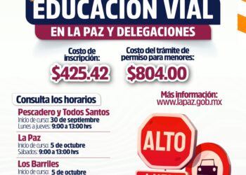 Próximos a iniciar los Cursos Intensivos y Sabatinos de Educación Vial en La Paz y las Delegaciones