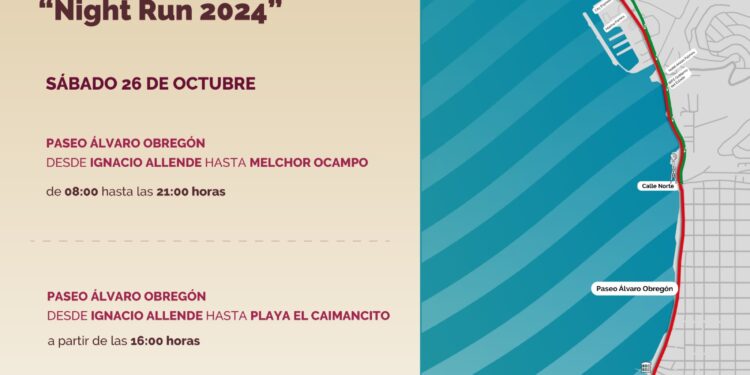 Implementarán cierre del malecón por el Medio Maratón Nocturno “Night Run 2024”