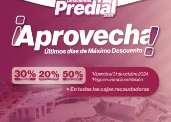 Aprovecha los últimos días del 30% de descuento en el pago del predial 2025