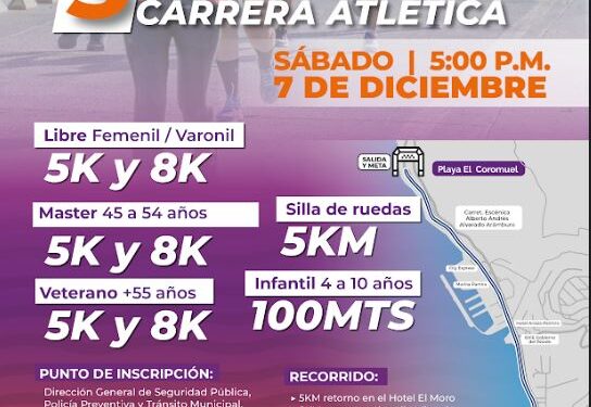Invita Tránsito Municipal a participar en la 3ra. edición de la “Carrera del Policía 2024”