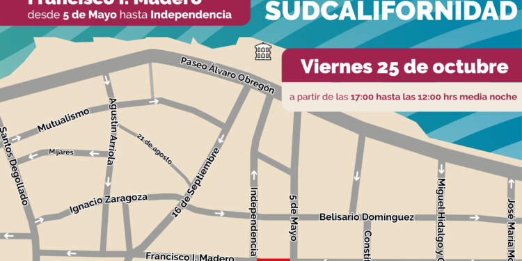 Cierre vial para el desarrollo de las actividades del Festival por la Sudcalifornidad