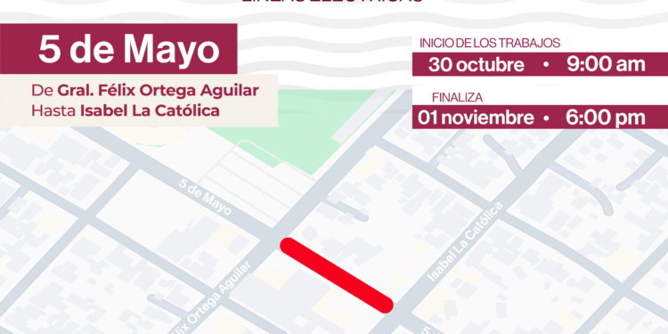 Anuncian cierre de vialidades por trabajos de instalación eléctrica en calles del Centro