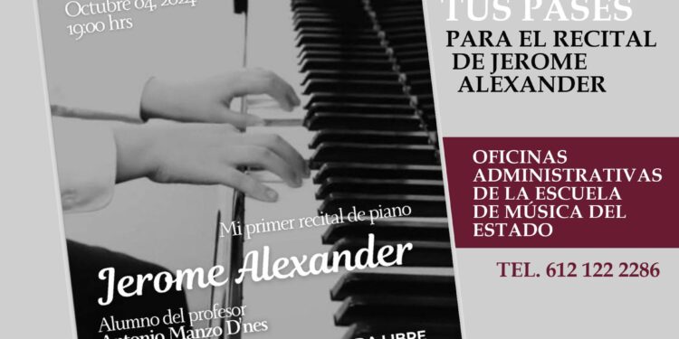 INVITA ISC AL PRIMER RECITAL DE PIANO DEL ARTISTA JEROME ALEXANDER