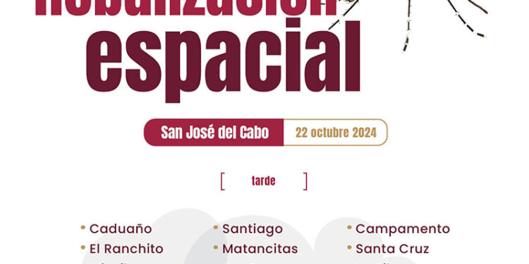 ESTE MARTES 22, DESARROLLARÁN CICLO DE FUMIGACIÓN EN COMUNIDADES RURALES DE LOS CABOS