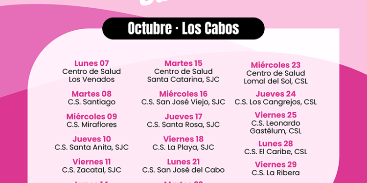 INICIARÁ GOBIERNO ESTATAL RUTA ROSA CONTRA EL CÁNCER DE MAMA EN LOS CABOS Y LA PAZ