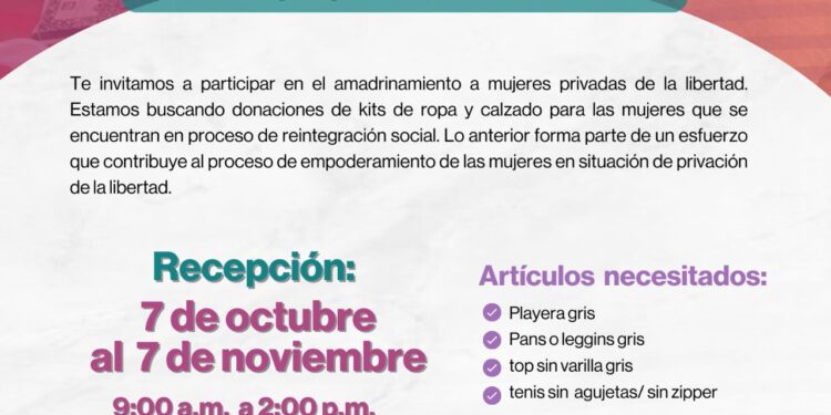 Instituto Municipal de las Mujeres abre convocatoria “Amadrina a una mujer privada de su libertad”