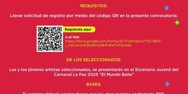 Invitan a participar en la convocatoria del Escenario Juvenil del Carnaval La Paz 2025