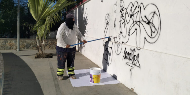 Servicios Públicos realiza mantenimiento en el parque “Los Pinos” de Todos Santos