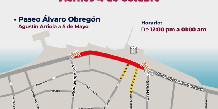 Habrá cierre vial en el Paseo Álvaro Obregón por el concierto “Noches Pegajosas”