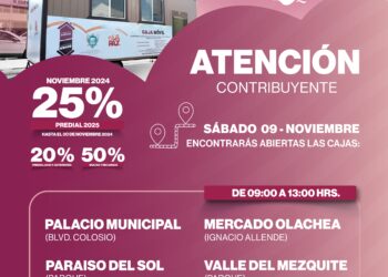Aprovecha los descuentos y paga tu predial el sábado 9 de noviembre 