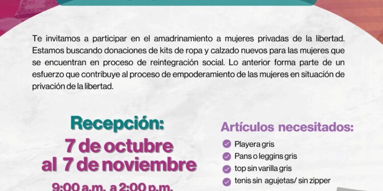 Continúa abierta la convocatoria del IMM “Amadrina a una mujer privada de su libertad”