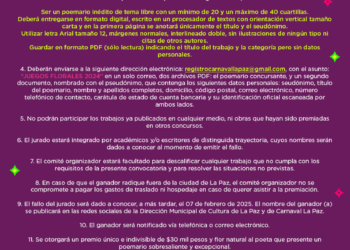 Convocan a poetas a participar en el certamen “Juegos Florares” del Carnaval La Paz 2025