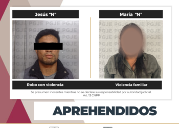 DETIENE PGJE A DOS PERSONAS BUSCADAS POR ROBO Y VIOLENCIA FAMILIAR 