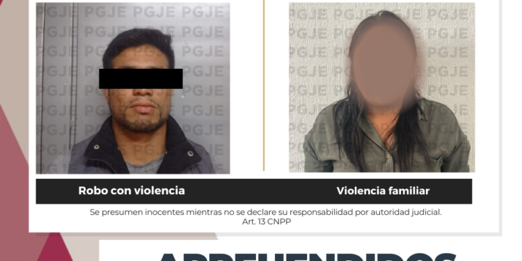 DETIENE PGJE A DOS PERSONAS BUSCADAS POR ROBO Y VIOLENCIA FAMILIAR 