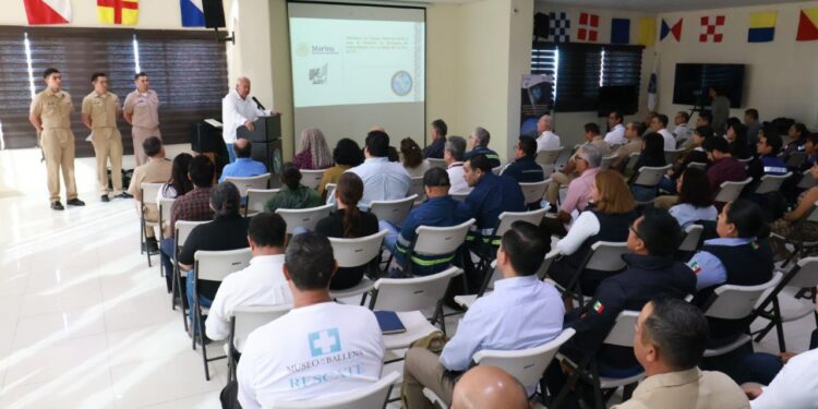 INAUGURA GOBERNADOR VMCC TRABAJOS PARA EL SIMULACRO DE ATENCIÓN DE DERRAMES DE HIDROCARBUROS EN LA BAHÍA DE LA PAZ