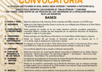 Ayuntamiento de Los Cabos, mantiene abierta la convocatoria de participación en el desfile cívico-deportivo de la Revolución Mexicana