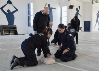 IMPARTE POLICÍA ESTATAL CURSO DE PRIMEROS AUXILIOS A ELEMENTOS EN ACTIVO
