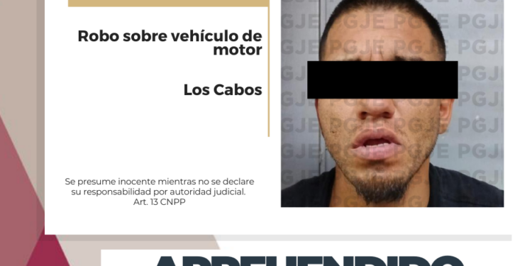 CUMPLIMENTA PGJE ORDEN DE APREHENSIÓN POR EL DELITO DE ROBO SOBRE VEHÍCULO DE MOTOR 