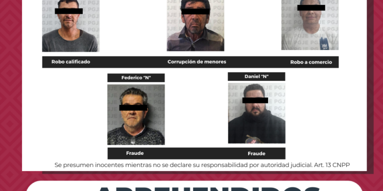 CUMPLIMENTA PGJE 7 ÓRDENES DE APREHENSIÓN 