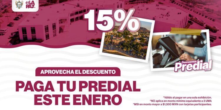 Continúa el descuento del impuesto predial con un 15%