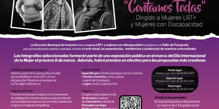 Invitan a mujeres con discapacidad y LBT+ a taller gratuito de fotografía